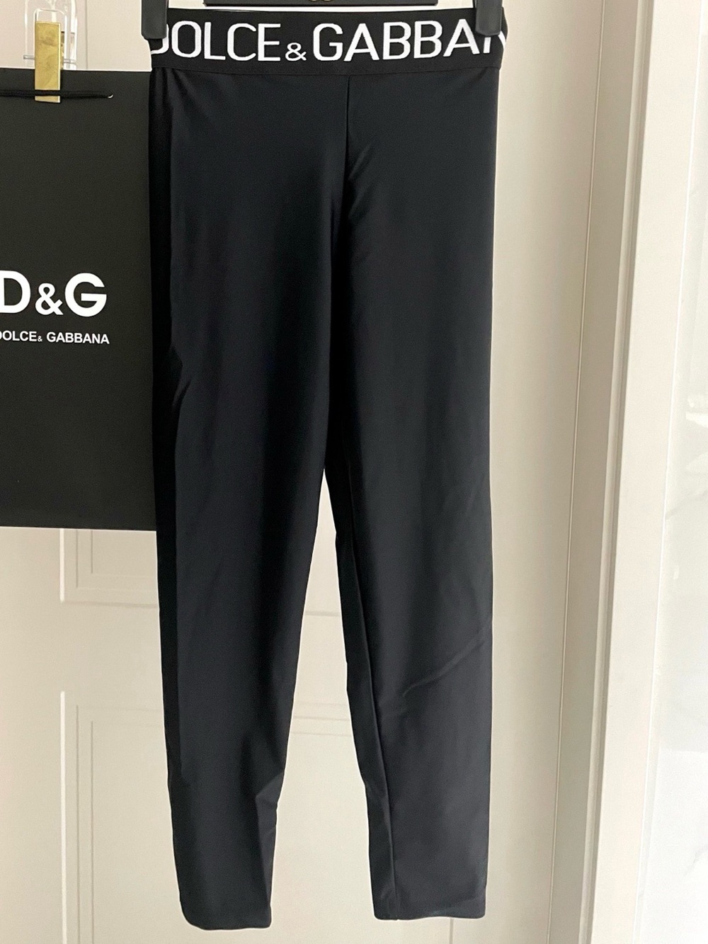 Dolce & Gabbana Black Logo Waistband Slim Joggers